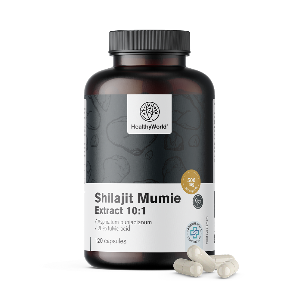 Shilajit Mumie 10:1 ve formě kapslí