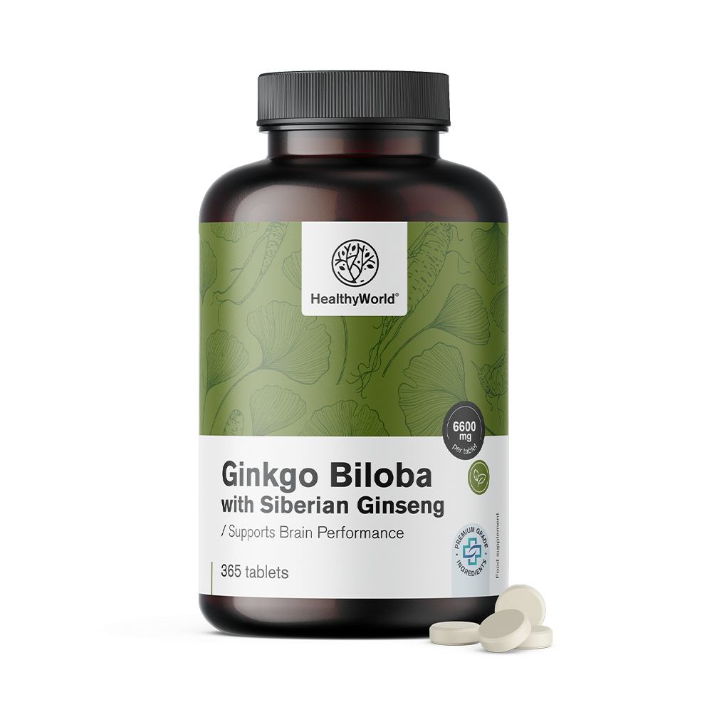 Ginkgo biloba siberian ginseng ve tabletách