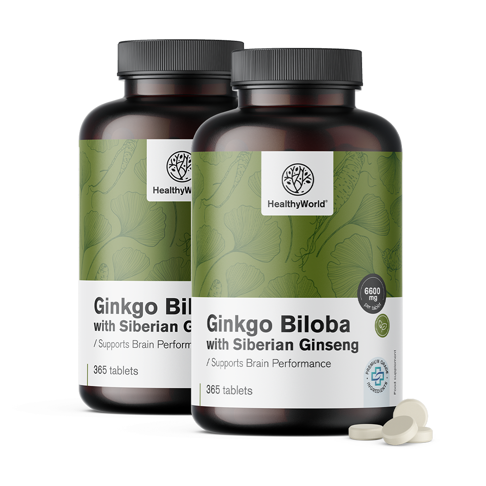 Ginkgo biloba siberian ginseng ve tabletách