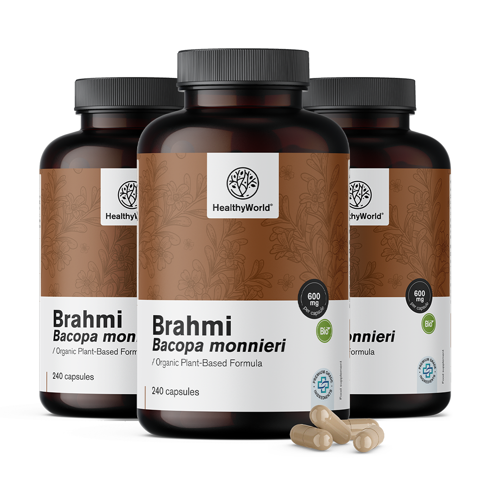 BIO Brahmi 600 mg ve formě kapslí.