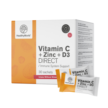 Vitamín C 500 + Zinek + D3 DIRECT, 30 sáčků