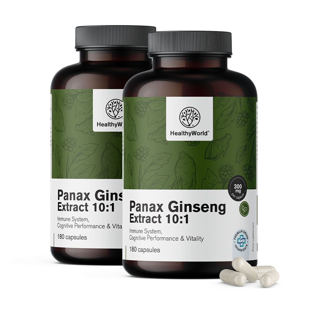 Panax Ginseng 300 mg - extrakt zázvoru 10:1 ve formě kapslí.