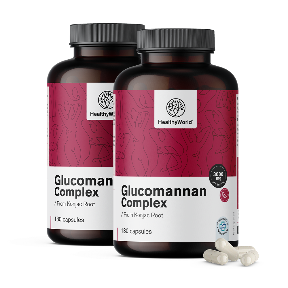 Glukomannan komplex 3000 mg.